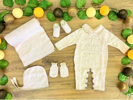 ZENI BABY KNITTED CLOTHES SET 3010 BEIGE საბავშვო ტანსაცმლის ნაკრები