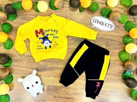 Little Monkey Set 2in1 YELLOW 122035 ALG თბილი ორეული