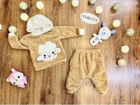 Cute Sheep Set For Baby MURATBABY Beige 7213 საბავშვო ტანსაცმლის ნაკრები