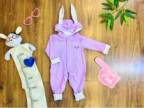 Lovely Bunny Romper MURATBABY 7079 Purple ახალშობილის რომპერი