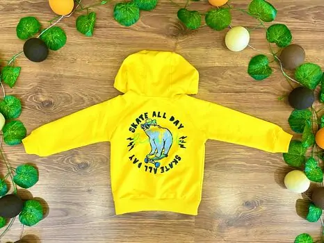 Skate all Day ALG 223452 საბავშვო ჰუდი Yellow, 2 image