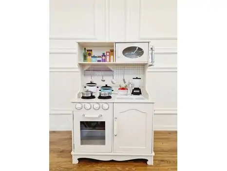 Wooden Kitchen With Accessories TX1168  ხის სათამაშო სამზარეულო აქსესუარებით