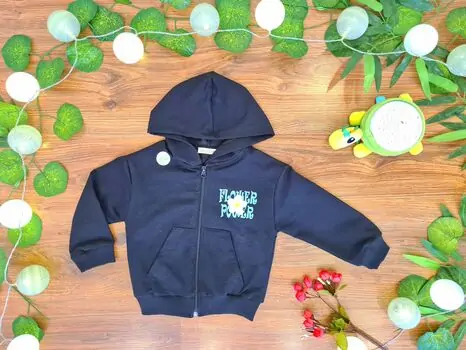 Flower Power ALG 623607საბავშვო ჰუდი ელვა შესაკრავით Black