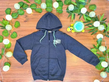 Fashion Street ALG 323149 საბავშვო ჰუდი ელვა შესაკრავით Dark Grey