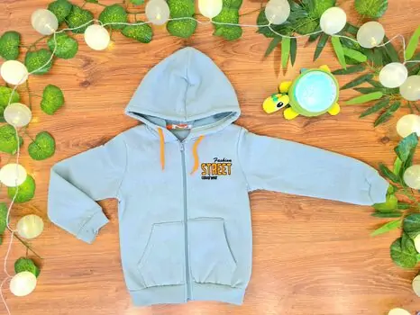 Fashion Street ALG 323149 საბავშვო ჰუდი ელვა შესაკრავით Light Blue