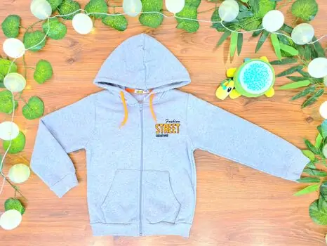 Fashion Street ALG 323149 საბავშვო ჰუდი ელვა შესაკრავით Grey