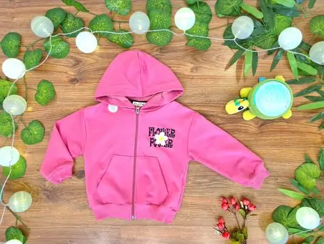 Flower Power ALG 623607 საბავშვო ჰუდი ელვა შესაკრავით Pink