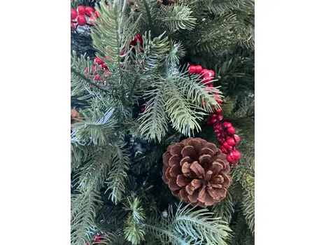 Christmas Tree With Pine Cones And Berries საახალწლო ნაძვის ხე შერეული სილიკონის წიწვვებით გირჩით და კენკრით 210 სმ (OT012), 13 image