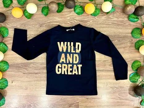 WILD AND GREAT ALG 323411 საბავშვო გრძელ მკლავიანი მაისური Black