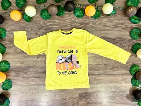 KEEP GOING ALG 223109 საბავშვო გრძელ მკლავიანი მაისური YELLOW