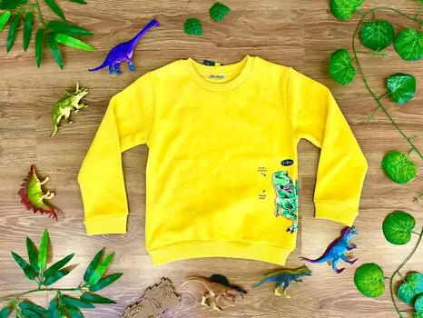 DINOSAUR ALG 223596 საბავშვო გრძელ მკლავიანი მაისური YELLOW