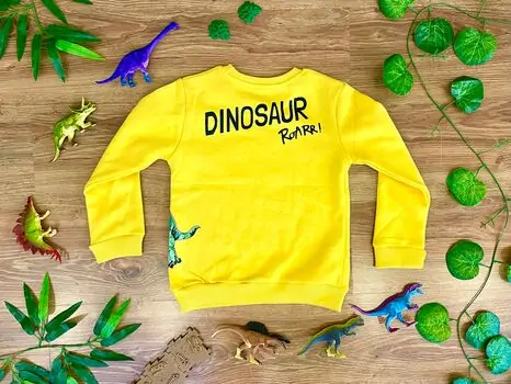 DINOSAUR ALG 223596 საბავშვო გრძელ მკლავიანი მაისური YELLOW, 2 image