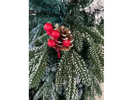 Christmas Tree With Pine Cones And Berries საახალწლო ნაძვის ხე შერეული სილიკონის წიწვებით, გირჩით და კენკრით 180 სმ (OT001), 4 image