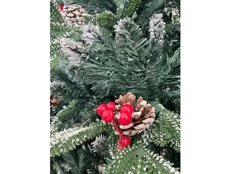 Christmas Tree With Pine Cones And Berries საახალწლო ნაძვის ხე შერეული სილიკონის წიწვებით, გირჩით და კენკრით 180 სმ (OT001), 12 image