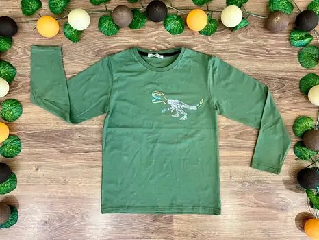 DINOSAUR ALG 323407 საბავშვო გრძელ მკლავიანი მაისური Green