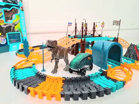 ELECTRIC URBAN RAIL DINO TRACK 888-69 სათამაშო დინოზავრი ტრასებით, 3 image