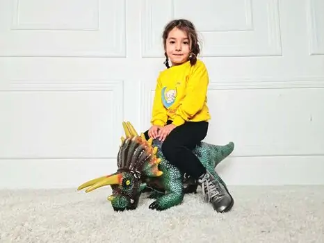 Mount one meter giant triceratops 7077 გადასაჯდომი დინოზავრი, 2 image