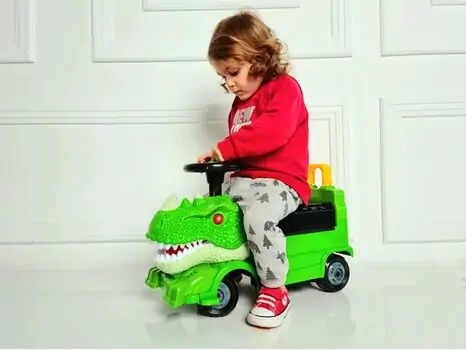 Multifunction Dinosaur Track 2 In 1 ZH918 საბავშვო  მრავალფუნქციური გადასაჯდომი მანქანა, 4 image