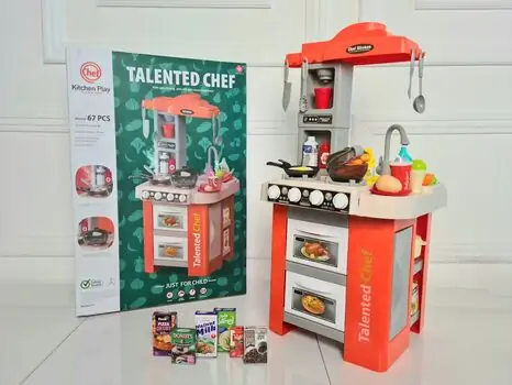 Talented Chef Kitchen Play For Kids Orange 922-127 ფუნქციური საბავშვო სამზარეულო