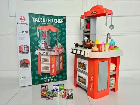 Talented Chef Kitchen Play For Kids Orange 922-127 ფუნქციური საბავშვო სამზარეულო, 8 image