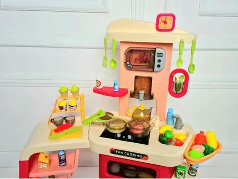 Light Luxury Kitchen Set Red Toy For Kids 868B ფუნქციური საბავშვო სამზარეულო, 4 image