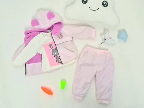 My Lovely Bunny Jacket 3in1 Set 1249 soso erkek საბავშვო ქურთუკის კომპლექტი Light Pink