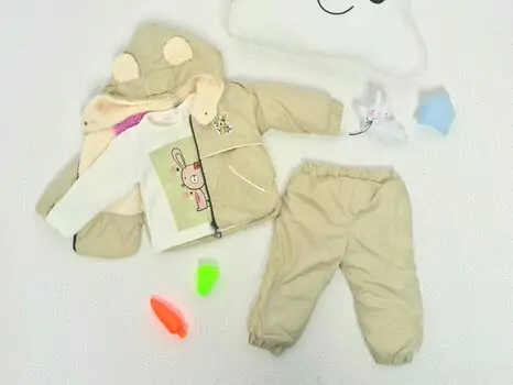 My Lovely Bunny Jacket 3in1 Set 1249 soso erkek საბავშვო ქურთუკის კომპლექტი Beige
