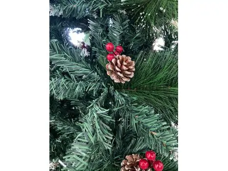 Christmas Tree With Pine Cones And Berries 180 CM ნაძვის ხე დათოვლილი ბოლოებით გირჩით და კენკრით (OT024), 22 image