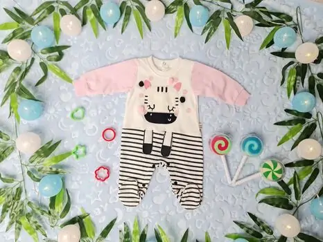 Zebra Baby Romper 19-213 Maibella Pink საბავშვო რომპერი