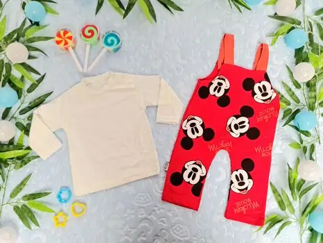 Mickey Mouse Overalls 2in1 Set MURATBABY 7076 კომბინიზონი Red