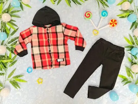 Burberry 2IN1 SET 13190 საბავშვო სამოსის ნაკრები Red