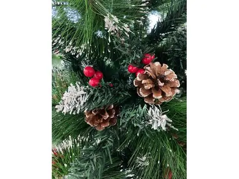 Christmas Tree With Pine Cones And Berries 180 CM ნაძვის ხე დათოვლილი ბოლოებით გირჩით და კენკრით (OT024), 20 image