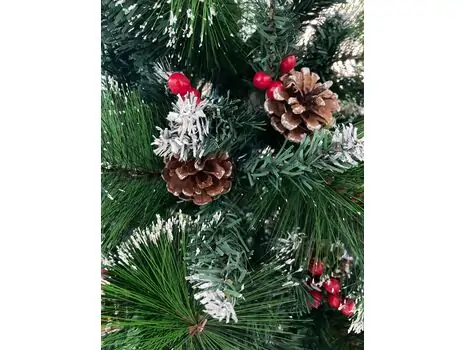 Christmas Tree With Pine Cones And Berries 180 CM ნაძვის ხე დათოვლილი ბოლოებით გირჩით და კენკრით (OT024), 21 image