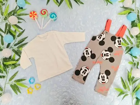Mickey Mouse Overalls 2in1 Set MURATBABY 7076 კომბინიზონი Grey