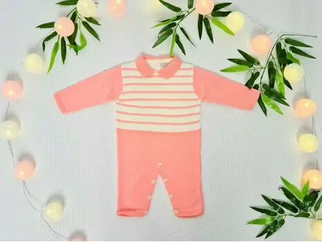 Baby Knitted Bodysuit Dark Pink Caramini 1123 ახალშობილის რომპერი