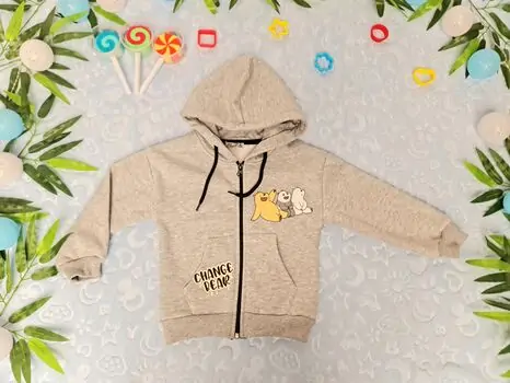 Bear Friends Hoodie  ALG 623611 საბავშვო გრძელ მკლავიანი ჰუდი Grey