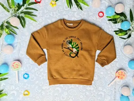 chameleon In The Jungle ALG Brown 223550 საბავშვო გრძელ მკლავიანი მაისური