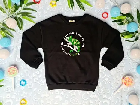 chameleon In The Jungle ALG Black 223550 საბავშვო გრძელ მკლავიანი მაისური