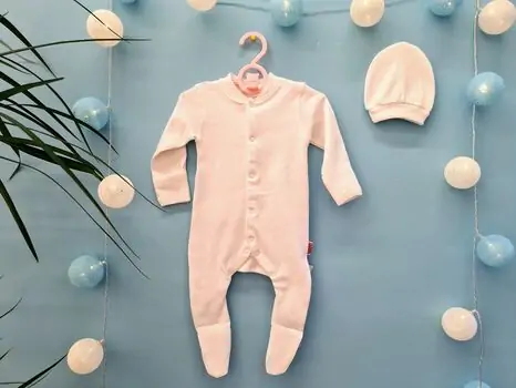 Newborn baby sleep suit ATES BABY ახალშობილის საღამური რომპერი 3339 white