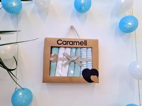 Caramell newborn baby handkerchief ახალშობილის პირსაწმენდი 9030 green