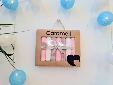 Caramell newborn baby handkerchief ახალშობილის პირსაწმენდი 9338 pink