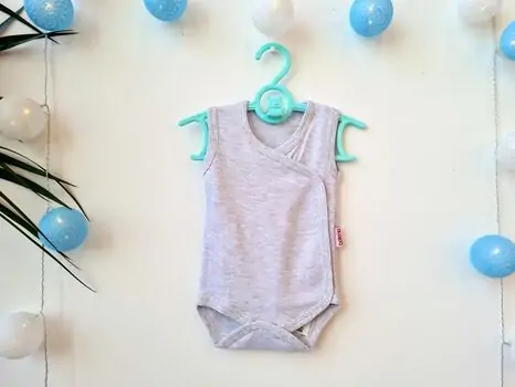 Newborn Baby Bodysuit ATES BABY ჩვილის ბოდე 3247 grey