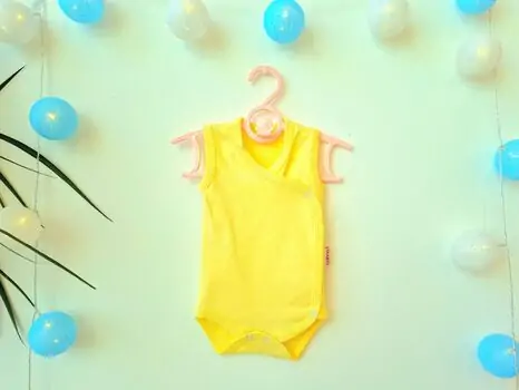 Newborn Baby Bodysuit ATES BABY ჩვილის ბოდე 3247 yellow