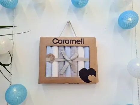 Caramell newborn baby handkerchief ახალშობილის პირსაწმენდი 9338 blue