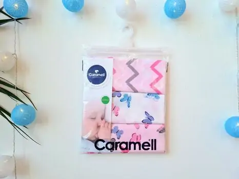 Caramell newborn baby blanket ახალშობილის გასახვევი 9035 pink butterflies, 2 image
