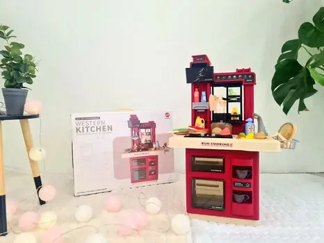 Western Kitchen Set Red 858B ფუნქციური საბავშვო სამზარეულო, 2 image