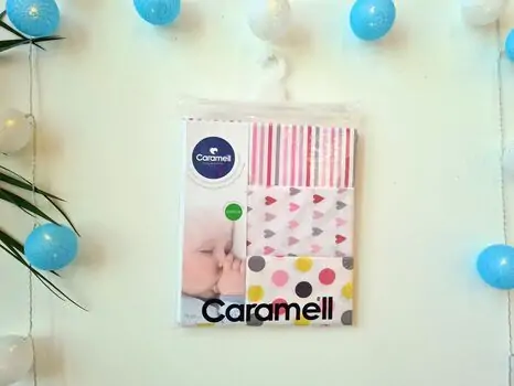 Caramell newborn baby blanket ახალშობილის გასახვევი 9035 pink hearts, 2 image