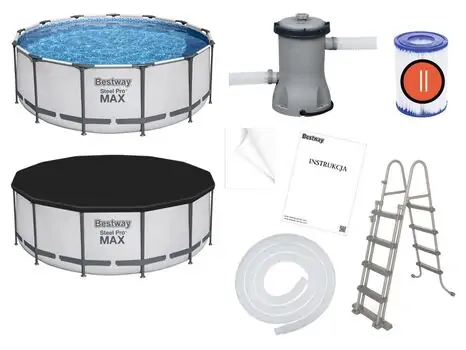 Bestway 5618W-Steel Pro Max Pool Set კარკასული აუზი ფილტრით, 3 image