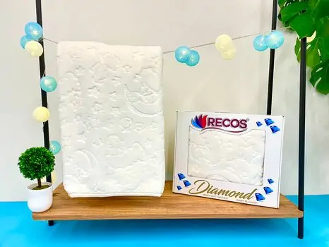 NIL KIDS TEKSTIL ჩვილის პლედი Moon and Stars White