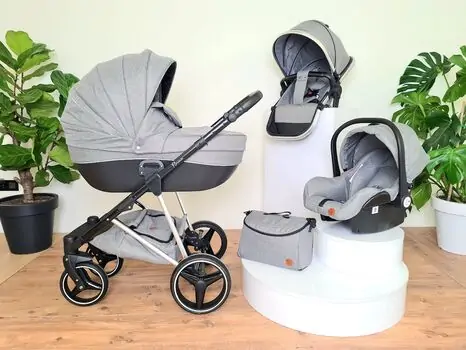 Cangaroo Baby Stroller 4 in 1 Florence Grey საბავშვო ეტლის კომპლექტი